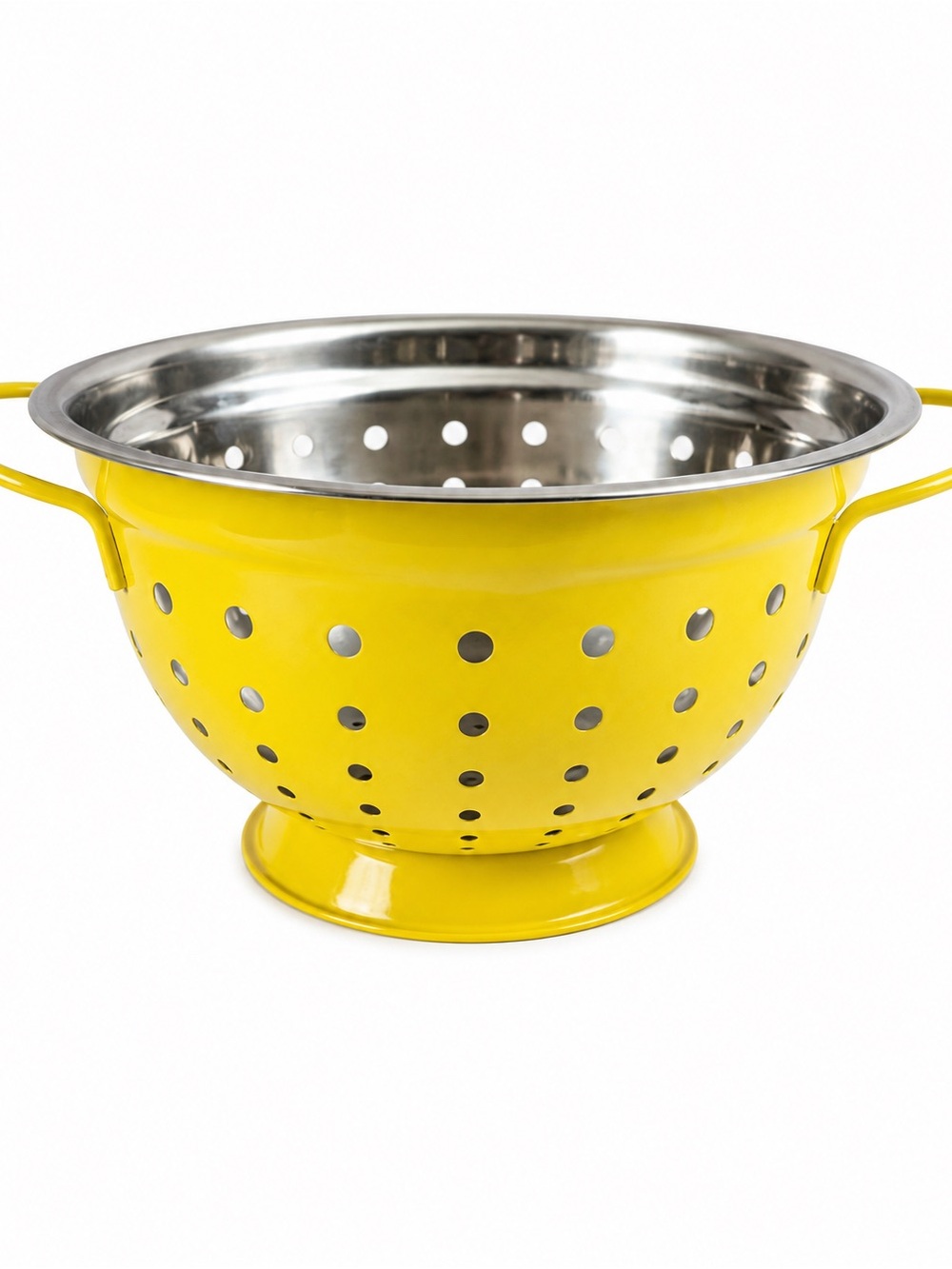 Ashland Citrus Kitchen Yellow Metal Colander 9.5” Stainless Steel